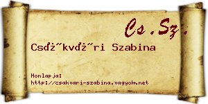 Csákvári Szabina névjegykártya