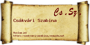 Csákvári Szabina névjegykártya