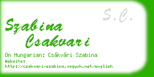 szabina csakvari business card