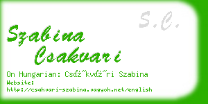 szabina csakvari business card